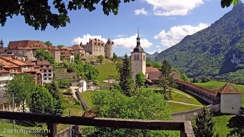 Грюйер (Gruyeres), Грюйер (Gruyeres), Швейцария - путеводитель по городу Грюйер, достопримечательности Грюйера, замок Грюйер и сыроварня Грюйер, музей Гигера и бар Чужих