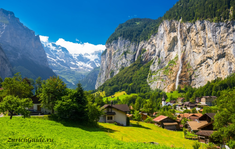 Лаутербруннен (Lauterbrunnen), Швейцария - в окрестностях Интерлакена, регион Юнгфрау. Что посмотреть в Лаубербруннене - водопады Штауббах, Трюммельбах