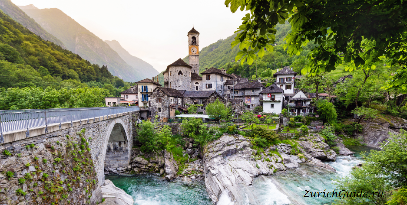 Лавертеццо (Lavertezzo), кантон Тичино, Швейцария - путеводитель Lavartezzo, Ticino, Roman Bridge Switzerland - Verzasca valley, Lavertezzo