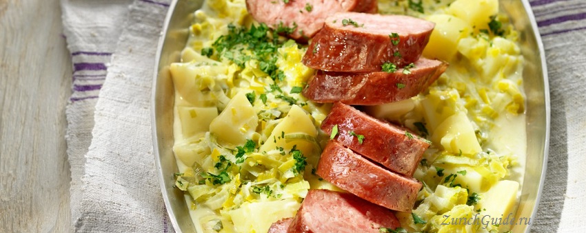 Papet vaudois Швейцарская кухня - традиционные блюда Швейцарии, кулинарный гид по регионам Швейцарии - фондю, раклетт, рёшти, пряники,и другие блюда из кухни Швейцарии