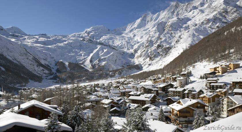 Saas-Fee-2 Горнолыжный курорт Саас-Фе или Зас-Фе (Saas Fee), Швейцария - как добраться из аэропорта, стоимость, ски-пассы, карта склонов. Что посмотреть в Саас-Фе