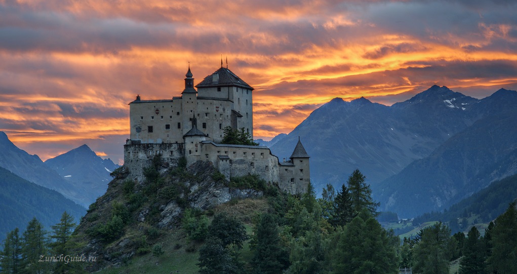 Тарасп (Tarasp), Швейцария, кантон Граубюнден, замок Тараспа