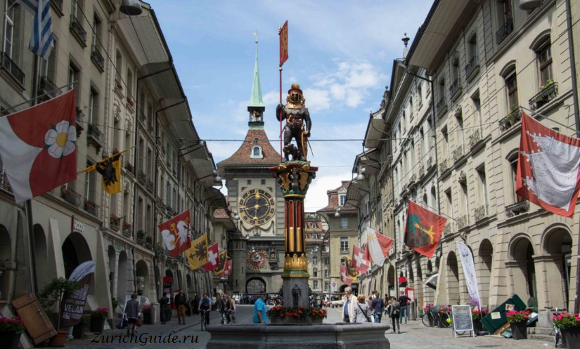 Zähringerbrunnen bern - Достопримечательности Берна, путеводитель по городу Берн, фонтаны Берна, фонтан Цэрингена Берн