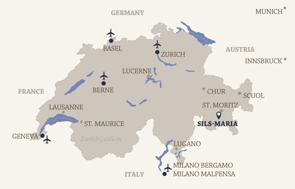 Sils Maria location map