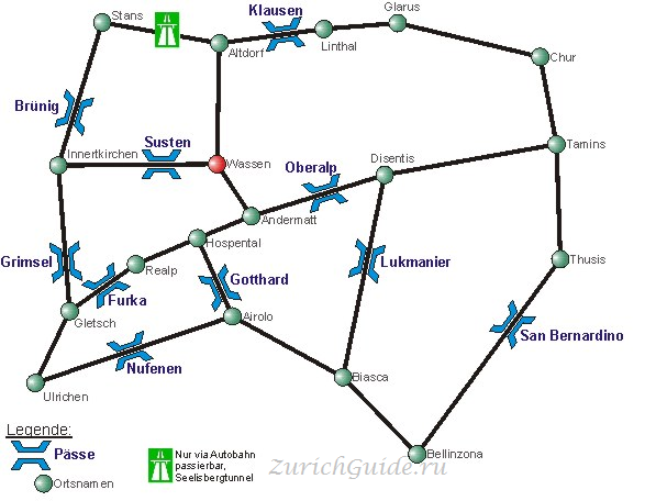 Alpen passen map